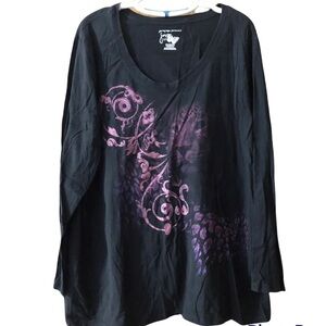 JMS Just My Size Womens Top Size 3X Pull‎ Over Long sleeve